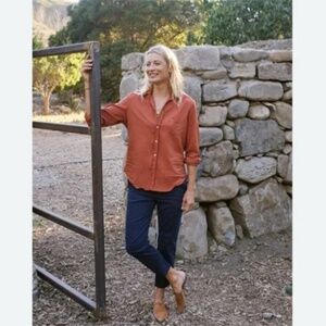 Frank & Eileen Barry Famous Denim Shirt Orange/Rust L